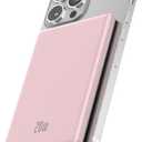 for Magsafe Battery Pack, Ultra Slim Wireless Portable Charger 5000mAh, 20W PD Magnetic Power Bank Fast Charging USB C in&Out Powerbank for iPhone 16/15/14/13/12 Mini Plus Pro Max,Pink