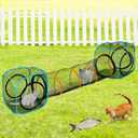 Pet Play Tunnel + Cube(with Three Ways) for Indoor and Outdoor, Kitty Play House, Cat Enclosures, Collapsible Cat Tent, Cage, Kitten Toys Easy to Connect with Kitty Tent2 Cubes + Run Tunnel
