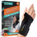 ComfyBrace Copper Infused Wrist Brace/Hand Brace/Wrist Support for Carpal Tunnel Syndrome, Arthritis, Tendonitis For Men and Women (Left Hand, Small/Medium)