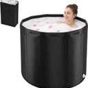 Portable Collapsible Bathtub for Adult Foldable Ice Bath Tub for Shower | 44% Heavier Sturdy,Upgraded Non-Blocking Groove Drainage,Odorless Safety & Premium Assurance