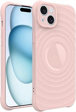 GUNPRIO Case for iPhone 14, Thin Slim Stylish Ripple Pattern Design, iPhone 14 Protective Cover 6.1 inch, Pink