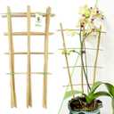 16Inch 5Pack Bamboo Trellis for Climbing Plants, Garden Ladder Trellis for Potted Plants Indoor, Fan Shaped Small Plant Support Trellis for HousePlants Ivy Vine Monstera 3-4