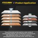 Wood Screws Assortment Kit, FIXLINK 240 PCS High Hardness Flat Head Wood Screws Set, Phillips Drive Assorted Screws, Contain 15PC Anchors and 8 Size (2-1/2,2,1-1/2,1-1/4,1,3/4,5/8,1/2), Zinc