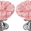 uxcell 2pcs Toilet Button Pusher, Toilet Tank Button, Crystal Toilet Flush Button Helper Pusher for Women Long Nail Pink