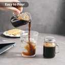 Bincoo 4oz Espresso Shot Glass Espresso Cups With Leak-Proof Lid and Handle, Portable Travel Coffee Shot Glasses for Beans, Syrup, Cocoa Powder, Wine, Bar, Party, 4 Pack