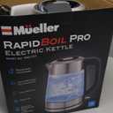 Mueller Rapid Boil Electric Tea Kettle 1.8L  Borosilicate Glass & Stainless Steel  BPA-Free Hot Water Boiler, LED Light, Auto Shut-Off, Boil Dry Protection Fast Water Heater  Kitchen Appliances