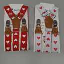 Pet Soft Dog Suspenders 2 Pieces Female Dog Diaper Suspenders for Dogs Diaper Keeper Suspender for Dogs Skirt, Dress, Diapers (Cute Hearts, M/L)