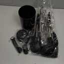 oannao Large Silicone Cooking Utensils Set - Heat Resistant Kitchen Utensils Sets,Spatula,Spoon,Turner Tongs,Whisk,Stainless Steel Cooking Utensil for Nonstick Cookware Dishwasher Safe (Black)