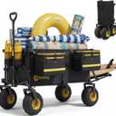 Sekey Heavy Duty Beach Wagon with 9" Big Sand-Proof Wheels, 300L Oversized Foldable Beach Cart with Cooler| Adjustable Handle & Balloon Tires for Sand, Camping,Vacation