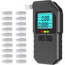 Breathalyzer, Portable BAC Tester with Digital LCD Display, Personal Breath Alcohol Device with 20 Mouthpieces, Compact Handheld Monitor for Home, Travel, Parties, Car, Easy Use