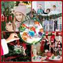 eBoot 24 Pcs Christmas Booze Balls Ornament Fillable Drink Me Ornaments for Christmas Tree Xmas Holiday Clear Hanging Ornament with Gold Lids for Home Decoration (1.7oz)