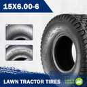 MaxAuto 15x6.00-6nhs Lawn Mower Tires 15x6x6 Lawn Tractor Tire 15x6-6 Turf Tires, 4 Ply Tubeless Tire, 565 lbs Capacity, Set of 2