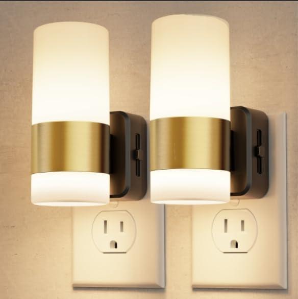 L LOHAS LED Dimmable Night Light 2 Pack, Dusk to Dawn Sensor, Support 0-100 Lumen Brightness Ajdustable, 3000K Soft White