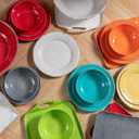 6 x Rustic Melamine Dinner Plates, 11 inch Melamine Plates Set of 6, Large Salad/Dessert Plates, Unbreakable Colorful Serving Dishes Set for Indoor and Outdoor, Assorted Color
