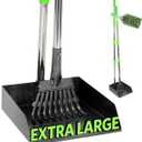 T2Y 48.8" Extra Long Handle Dog Pooper Scooper for Large Dogs, Heavy Duty Metal Poop Scooper for Yard, Stainless Steel Dog Poop Rake and Tray Set, Rust-Proof Pet Waste Removal for Grass/Gravel/Dirt