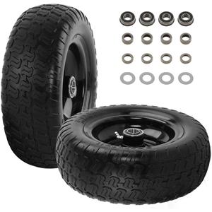 11x4.00-5 Flat Free Tire and Wheel Assembly, 3/4" Bearings
