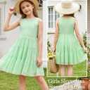 Girls Tiered Tulle Soft Dress Summer Sleeveless Dress 8-12 Year