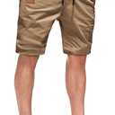 JMIERR Mens Casual Shorts - Cotton Drawstring Summer Beach Stretch Twill Chino Golf Shorts, Size 40 (Orange)