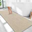 OLANLY Thick Bathroom Runner Rugs 59x24, Extra Soft Absorbent Chenille Bath Rugs, Rubber Backing, Machine Wash Dry, Long Bath Mats for Bathroom Floor, Tub and Shower, Home Decor Accessories, Sand