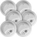First Alert SMI100-AC, Hardwire Interconnect Smoke Alarm with Battery Backup, 6-Pack, Precision Detection, SMI100-AC