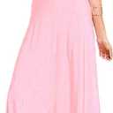 Women Transformer Hi Low Evening Long Prom Dress Halter Convertible Multi Way Spaghetti Strap Wedding Cocktail Maxi Gown (Pink, X)