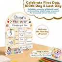 First & Last Day of School Sign, Reusable Wooden Board for Kids, PreK | 9" x 7" Wooden Reusable Signs, Dry-Erase Writing Surface, Tabletop Stand, First Day of School Sign