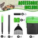 FUSBUNTY Pooper Scooper Swivel Bin & Rake with 100 Waste Bags, Dog Pooper Scooper with Bag Attachment for Large Medium Small Dogs, Poop Scooper with Lid for Lawn Yard Dog Kennel