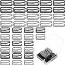 40PCS Swimsuit Bra Hooks Bra Strap Hook Replacement Bra Strap Slide Hook Metal for Swimsuit and Lingerie Adjustment Slides,2 Sizes Sewing Hooks Bra Clasp,Bra Strap Clips for Back,Dress Strap Shortener