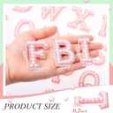WILLBOND 52 Pieces Self Adhesive Pearl Rhinestone Letter Patches A-Z Glitter Letter Stickers Pearl Alphabet Appliques for Clothes Hat Backpack, Wedding Graduation Mother's Day DIY Crafts(Pink)
