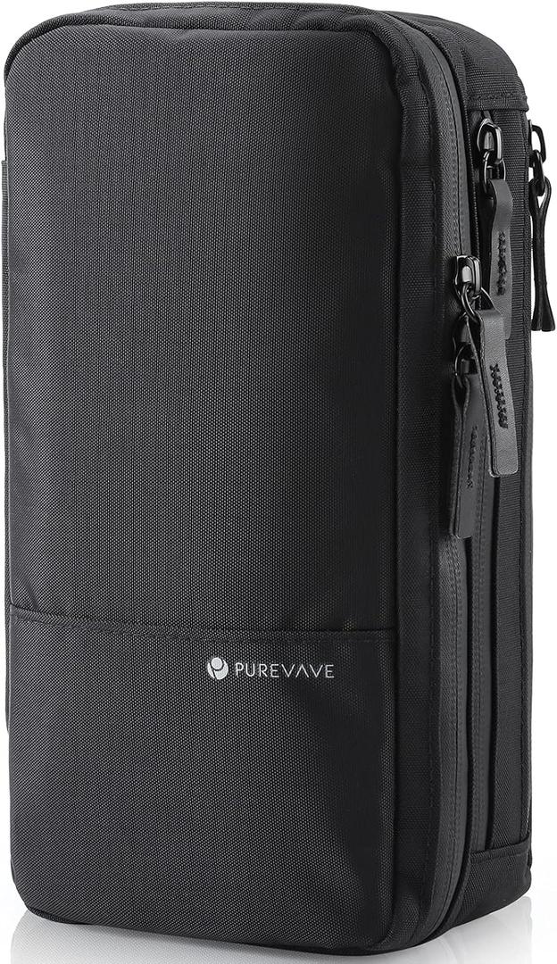 Purevave Compact Mens Toiletry Travel Bag Hanging, Mens Dopp Kit for Travel Waterproof, Wash Pouch Black (One Size)