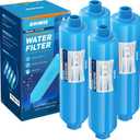 Kohree RV Inline Water Filter, NSF Certified, Camper Water Filter Reduces Chlorine, Bad Taste, Odor, RV Accessories Water Hose Filter for RV Campers, Marine, Gardening, Boats, Trailer, 4 Pack