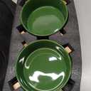 Petygooing Ceramic Dog Bowl Set with Stand, Cat & Dog Food and Water Bowls, Medium Size - Anti-Slip Set of 2 - 28 OZ /3.6 Cups - Rust Green