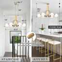 Gold Sputnik Light Fixture Modern Kitchen Chandelier Brassy Gold Bedroom Light Fixtures with Chain 33in Dining Table Light Fixture Mid-Century 6 Light Frosted Glass Chandelier for Living Room Entry