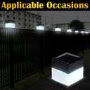 Hicarer 12 Pack Solar Fence Post Cap Lights 2in x 2in Solar Post Cap Fence Lights for Garden, Gazebos, Street Wall (White)
