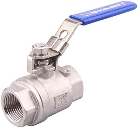 DERNORD Stainless Steel 304 Ball Valve, Full Port Heavy Duty for WOG with Locking Device (3/4" NPT)