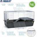 Prevue Pet Products Universal Small Animal Home - Small Animal Cage for Hamsters, Guinea Pigs, Ferrets, Dwarf Rabbits, Rats, Chinchillas, Hedgehogs, Indoor Use, Tight Wire Spacing - Gray