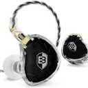 BASN ASONE 14.2mm Planar Driver in-Ear Monitors Earphone with Two Detachable MMCX Cables for Musicians Drummers Bass Players Singers(Black)