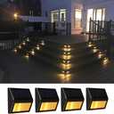 ROWSEN Solar Lights Outdoor Waterproof IP65, Deck Step Lights with Auto On/Off, Solar Powered Lights for Pathway, Garden, Stairs, Patio (Warm White, 8Pack)