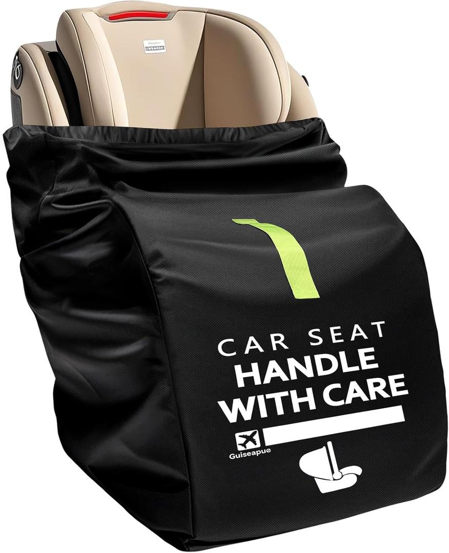 Guiseapue Car Seat Travel Bag for Airplane: Car Seat Bags for Air Travel Fit All Car Seats, Infant Carriers & Booster Seats, Carseat Cover Fit Doona Graco Evenflo, Airplane Travel Essentials Flying