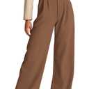 NIMIN High Waisted Work Pants for Women Business Casual Outfits 2026 Office Dress Pants Trousers with Pockets (Brown, L)