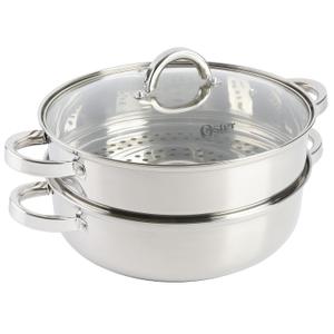 Oster Sangerfield Stainless Steel Cookware, 3.0-Quart Dutch Oven w/Steamer Basket (3-Qt Dutch Oven w/Steamer Basket)
