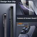 SPIDERCASE Designed for iPhone 16 Pro Case, Magnetic [2+Full Coverage Tempered Glass Screen Protector] [Full Camera Protection] Anti-Fingerprint Anti-Scratch for iPhone 16 Pro 6.3, Black