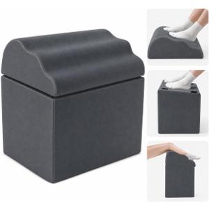 Foot Rest for Under Desk at Work, Ergonomic Footrest Stool, 3 Adjustable Heights Foam Cushion Pillow for Leg & Feet Support, Non-Slip Washable Cover for Office Gaming Chairs, Computer Desk, Home, Car