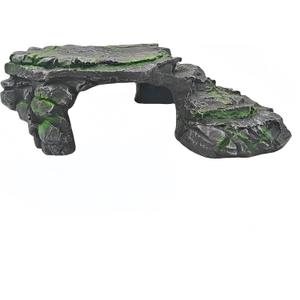Reptile Hideouts,Resin Reptile Cave Habitat for Leopard Geckos, Lizards, Turtles, Snakes and Amphibians. (Upgrade Turtle Platform, Large)