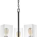 Nuvo Lighting 45923676550 Three Light Chandelier, Black