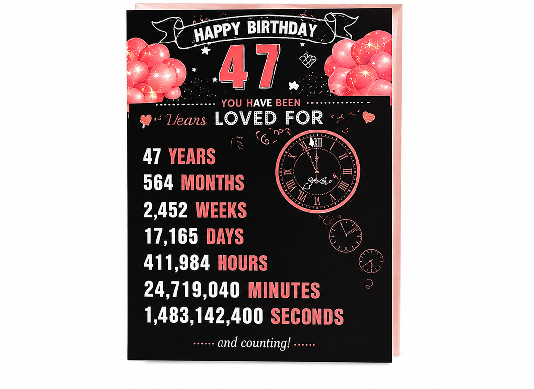 47 Birthday Card for Women,Jumbo Pop Up 70th Birthday Cards for Her Friend,Happy 47 Year Old Birthday Decorations for Wife Daughter Mom Funny Birthday Gifts,Rose Gold