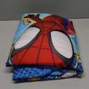 Disney Marvel Spidey and his Amazing Friends Spidey Team Red, White, and Blue 4 Piece Toddler Bed Set - Comforter, Fitted Bottom Sheet, Flat Top Sheet, and Reversible Pillowcase