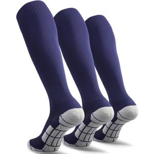 CWVLC Soccer Socks (1/3/5 pairs) Team Sport Knee High Socks for Adult Youth Kids (Medium)
