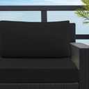 idee-home Outdoor Cushions for Patio Furniture, Outdoor Seat Cushion, Waterproof Hampton Bay Deep Seat Replacement Couch Chair Cushions for Garden Lawn Backyard Deck, Black 26.5 x 26.5