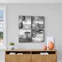 LevvArts Black and White Beach Scene Wall Art Ocean Wave Picture Painting Tropical Seascape Canvas Print for Bedroom Bathroom Decor (Small)